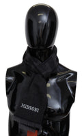 Missoni Black Striped Wool Unisex Neck Wrap Scarf by Missoni