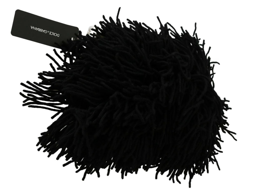 Dolce & Gabbana Black White Knitted Cashmere Animal Design Hat by Dolce & Gabbana