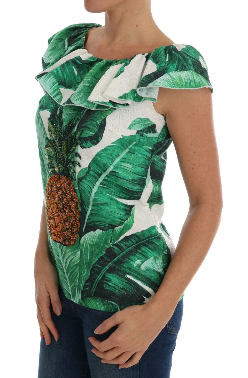 Dolce & Gabbana Pineapple Banana Sequins Blouse T-shirt by Dolce & Gabbana