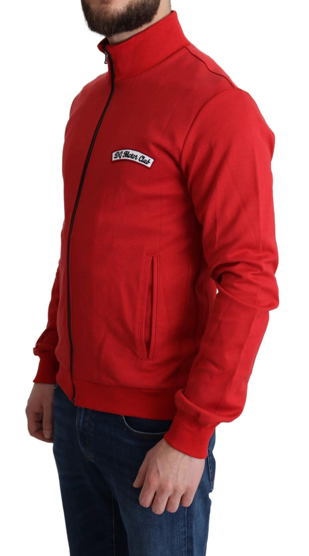 Dolce & Gabbana Red DG Motor Club Zippered Cardigan Sweater by Dolce & Gabbana