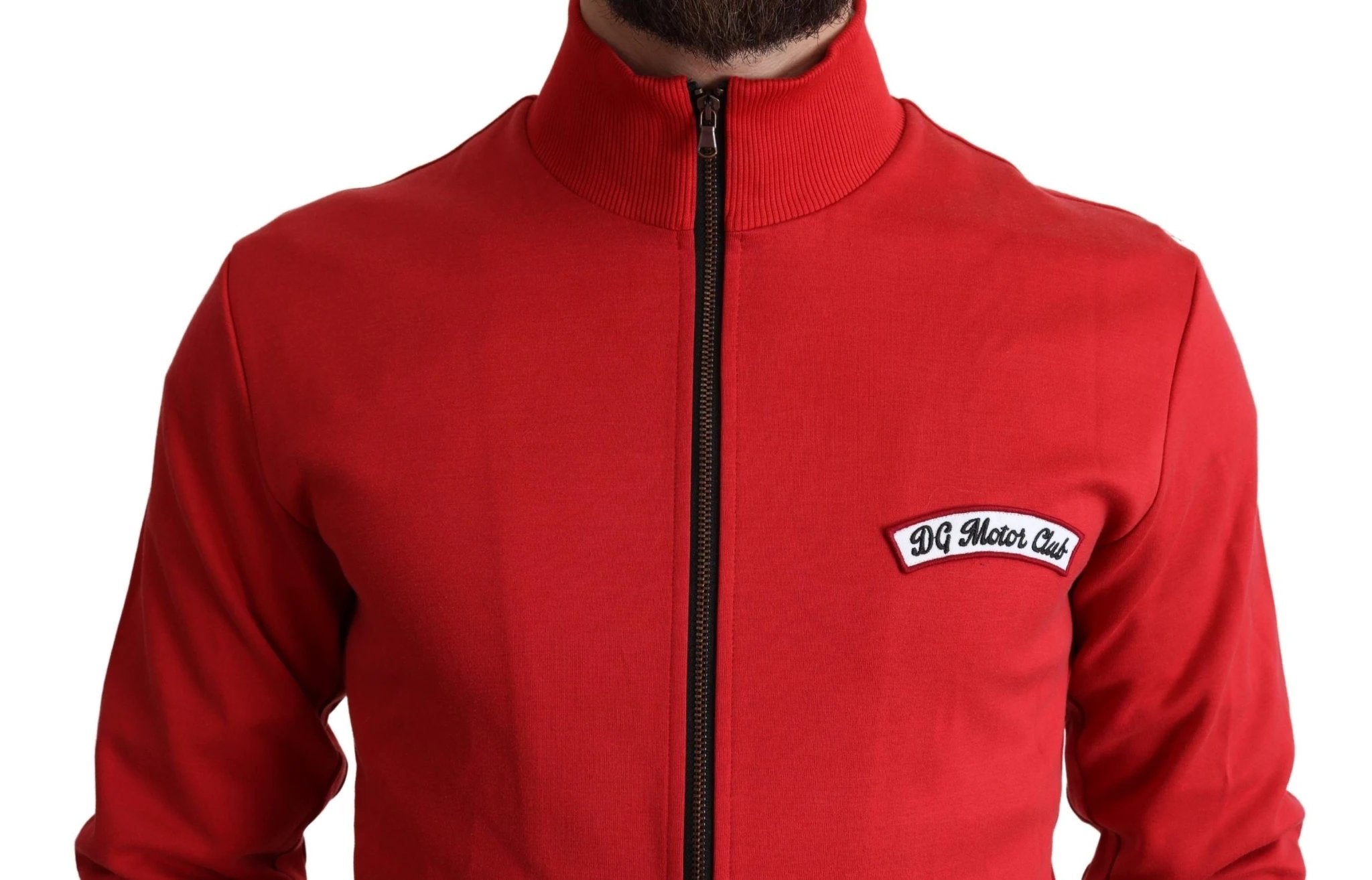 Dolce & Gabbana Red DG Motor Club Zippered Cardigan Sweater by Dolce & Gabbana