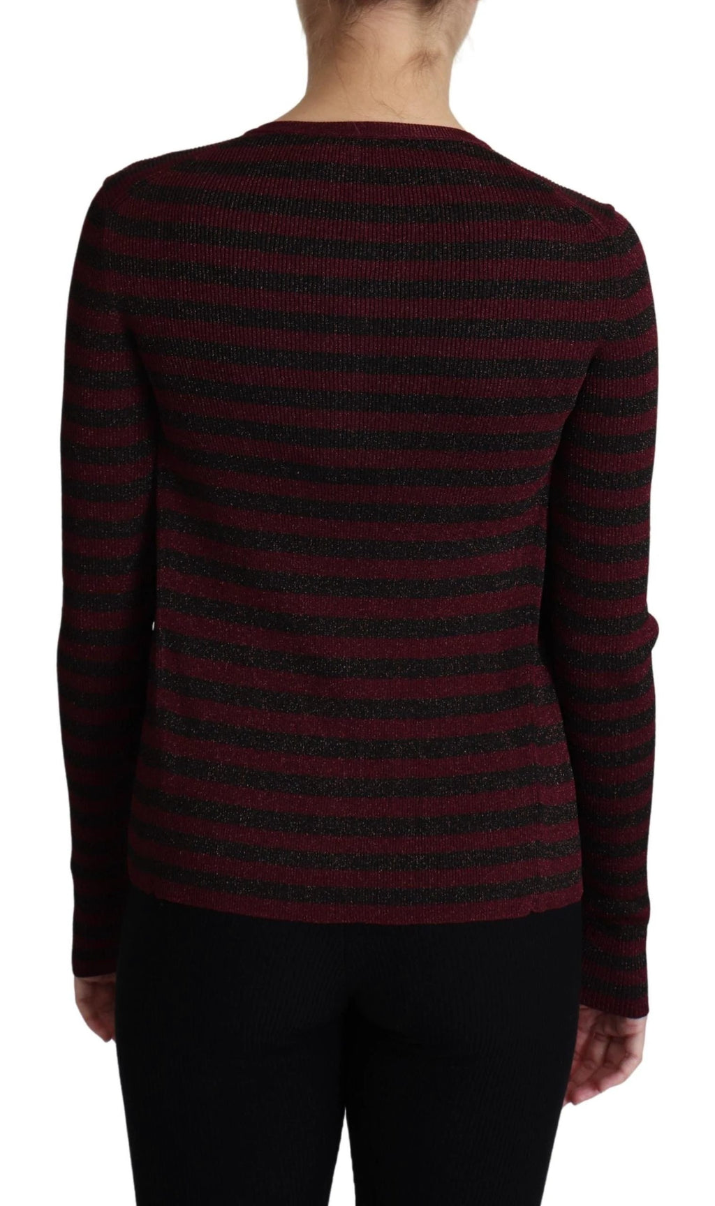 Dolce & Gabbana Black Red Striped Viscose Cardigan Sweater by Dolce & Gabbana