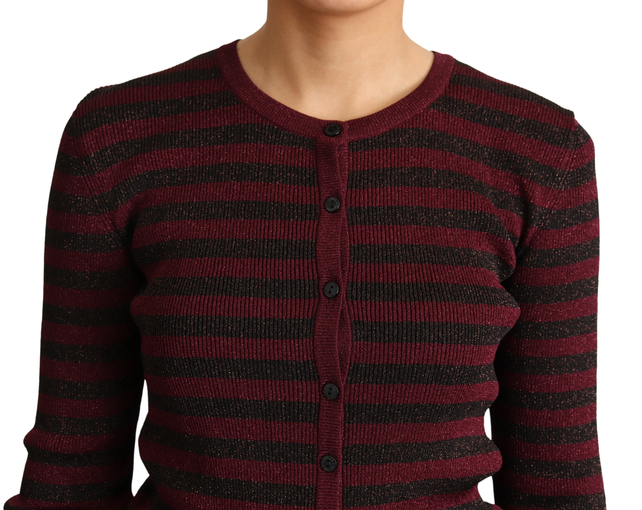 Dolce & Gabbana Black Red Striped Viscose Cardigan Sweater by Dolce & Gabbana