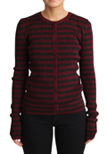Dolce & Gabbana Black Red Striped Viscose Cardigan Sweater by Dolce & Gabbana
