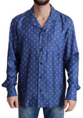Dolce & Gabbana Blue Beach Chair Umbrella Print Silk Shirt by Dolce & Gabbana