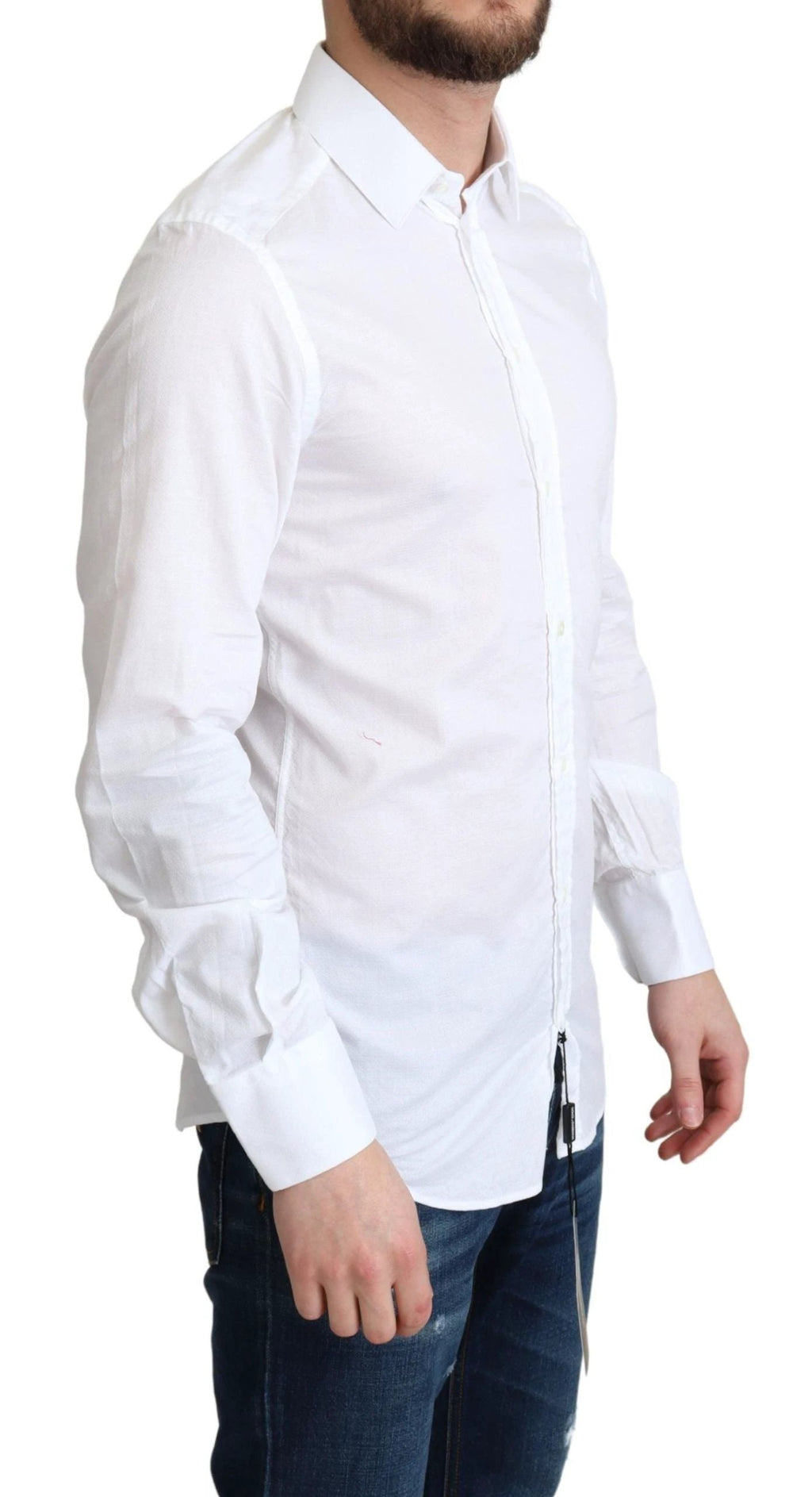 Dolce & Gabbana White Cotton Long Sleeves Formal Shirt by Dolce & Gabbana