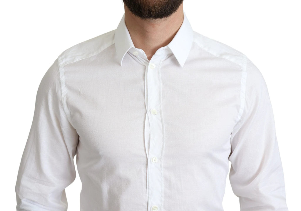 Dolce & Gabbana White Cotton Long Sleeves Formal Shirt by Dolce & Gabbana