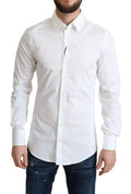 Dolce & Gabbana White Cotton Stretch Men Formal SICILIA Shirt by Dolce & Gabbana