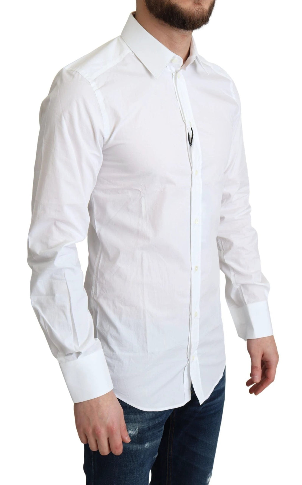 Dolce & Gabbana White Pure Cotton Men Dress Formal Shirt by Dolce & Gabbana