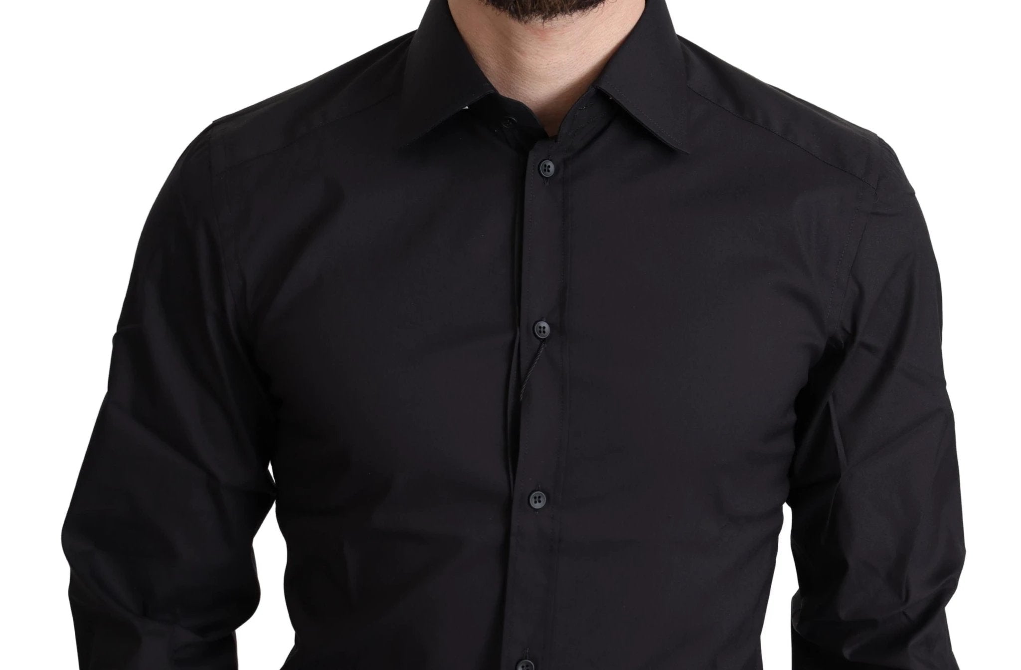 Dolce & Gabbana Black Cotton Blend Formal Dress Shirt by Dolce & Gabbana