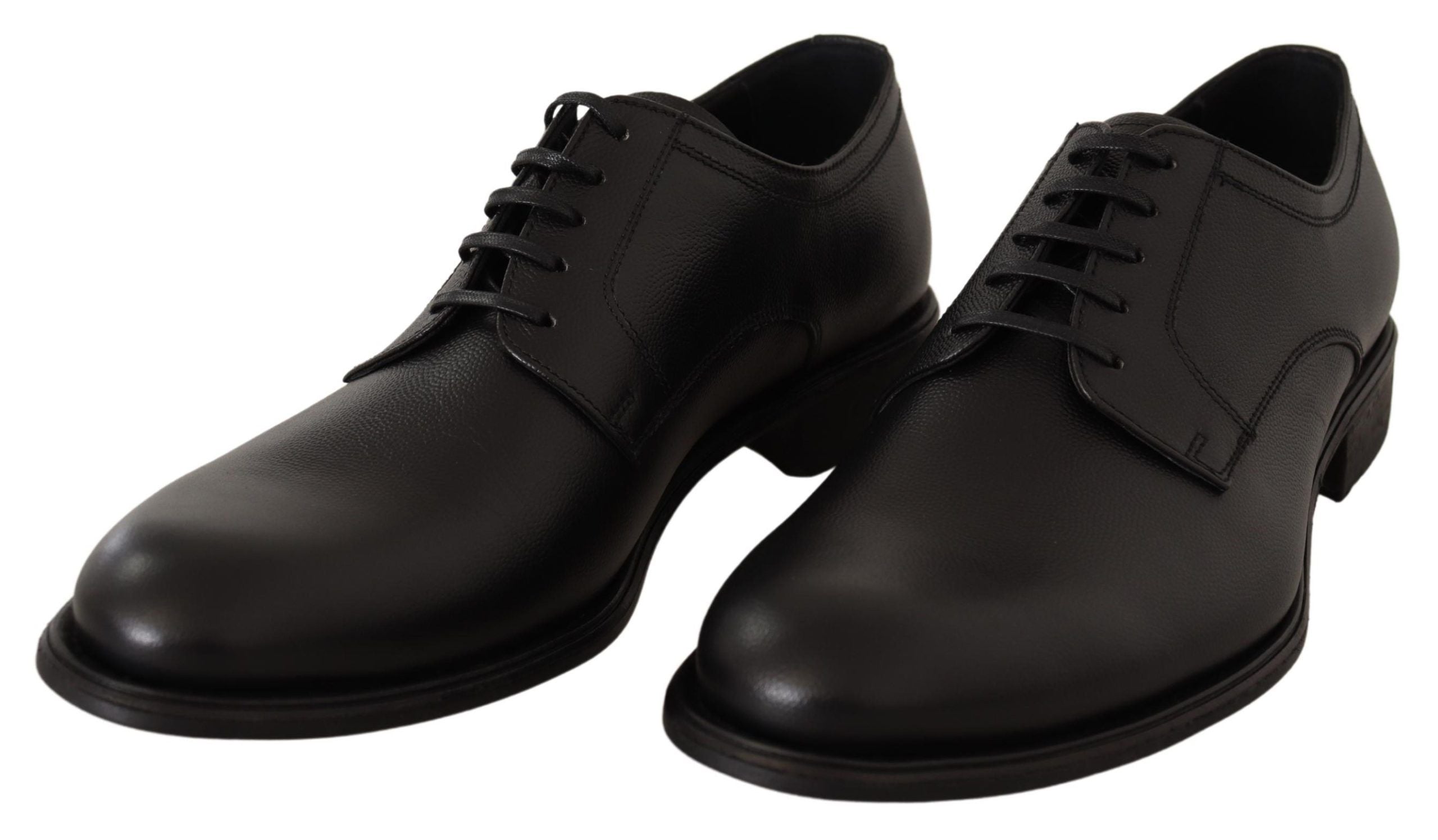 Dolce & Gabbana Black Leather Lace Up Mens Formal Derby Shoes by Dolce & Gabbana
