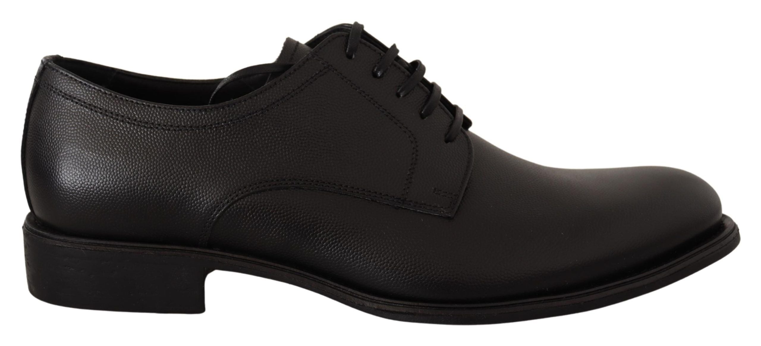 Dolce & Gabbana Black Leather Lace Up Mens Formal Derby Shoes by Dolce & Gabbana
