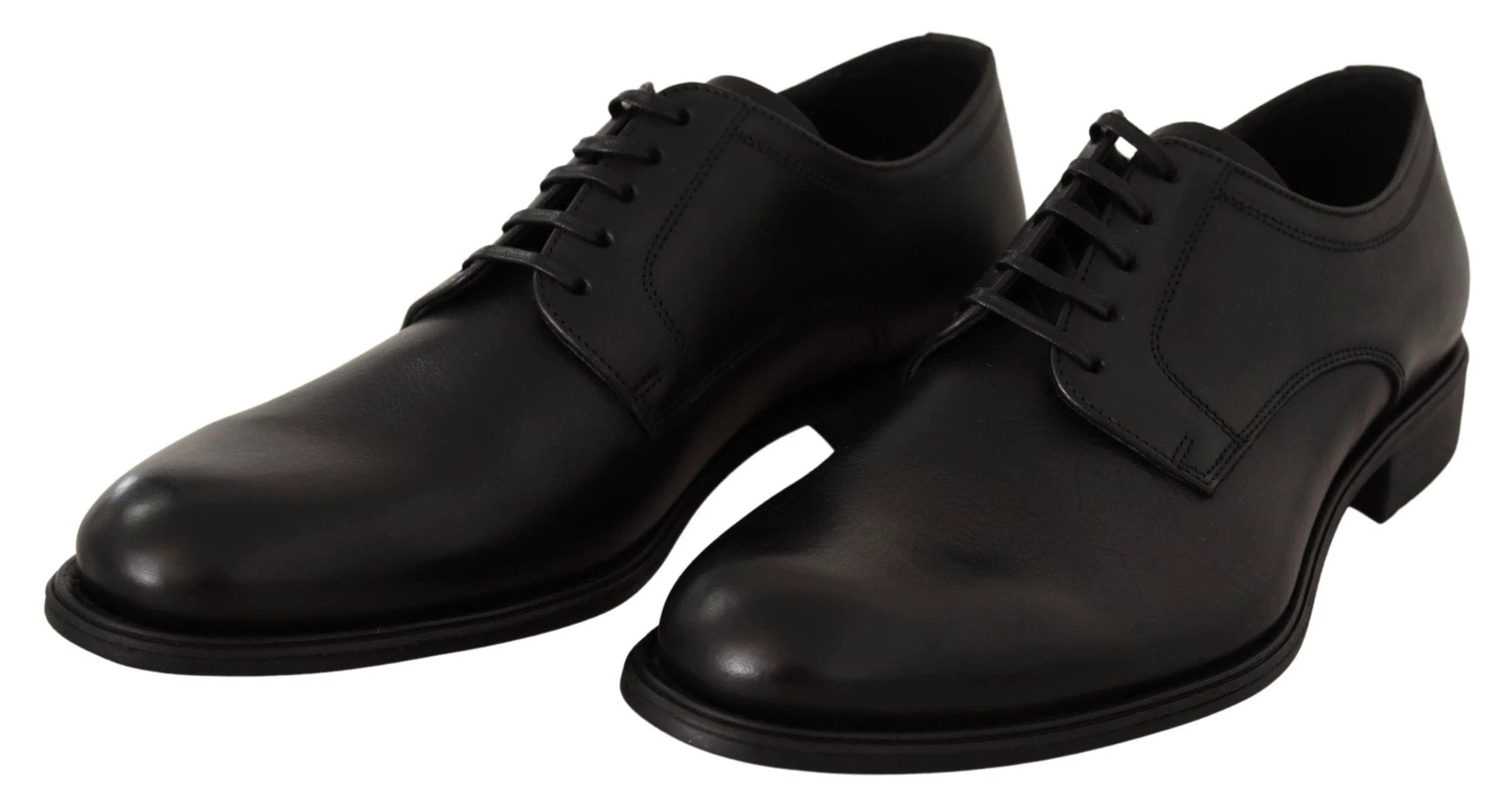 Dolce & Gabbana Black Leather Lace Up Mens Formal Derby Shoes by Dolce & Gabbana