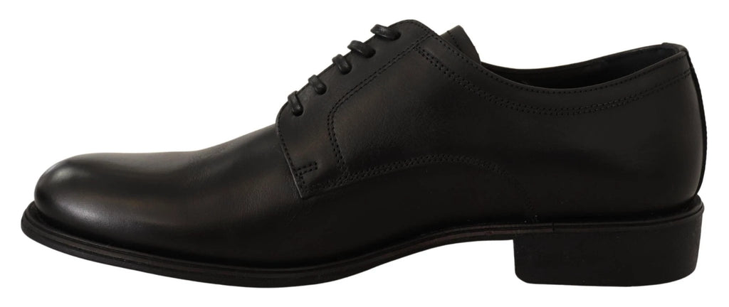 Dolce & Gabbana Black Leather Lace Up Mens Formal Derby Shoes by Dolce & Gabbana