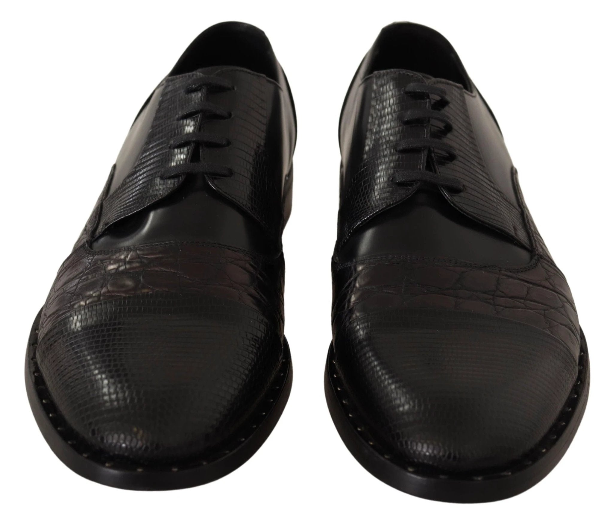 Dolce & Gabbana Black Leather Exotic Skins Formal Shoes by Dolce & Gabbana