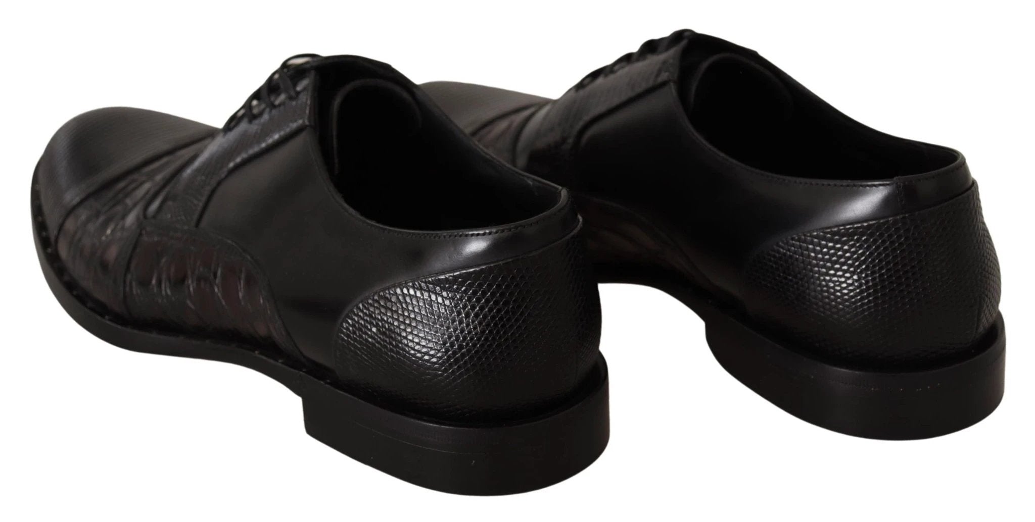 Dolce & Gabbana Black Leather Exotic Skins Formal Shoes by Dolce & Gabbana