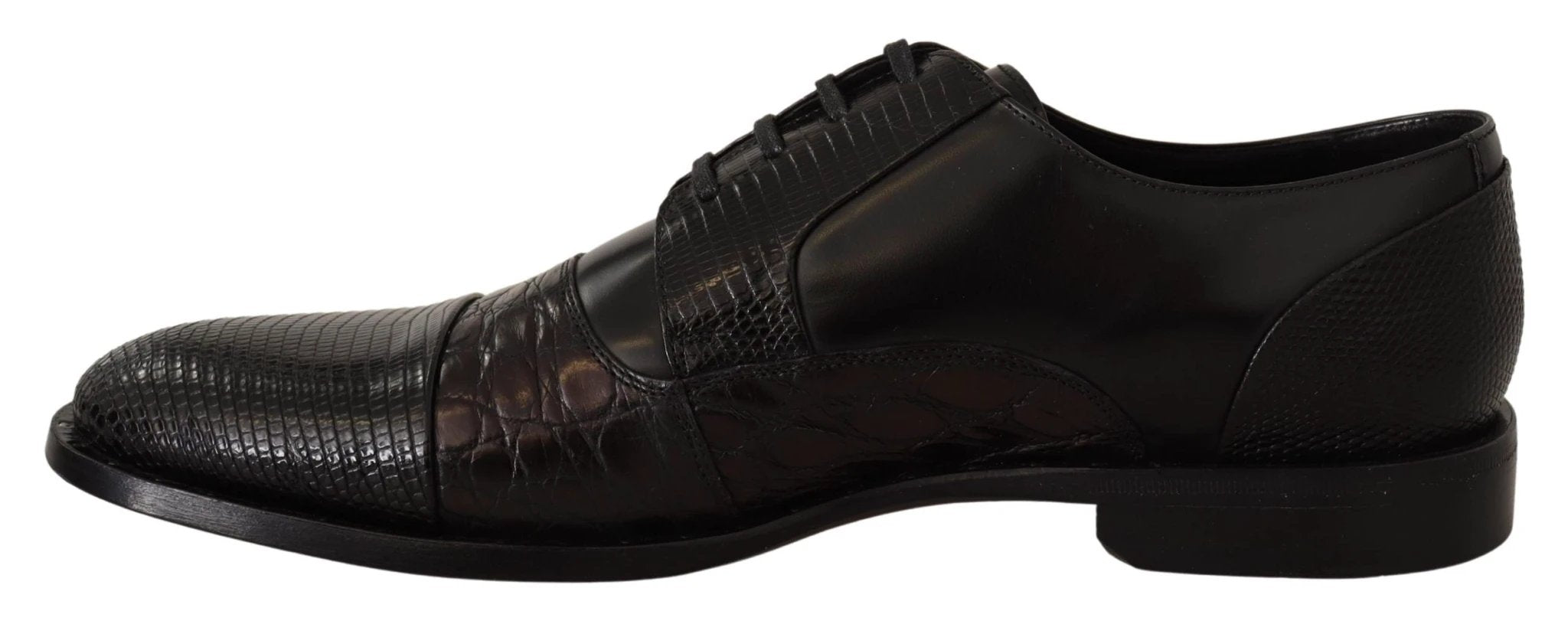 Dolce & Gabbana Black Leather Exotic Skins Formal Shoes by Dolce & Gabbana