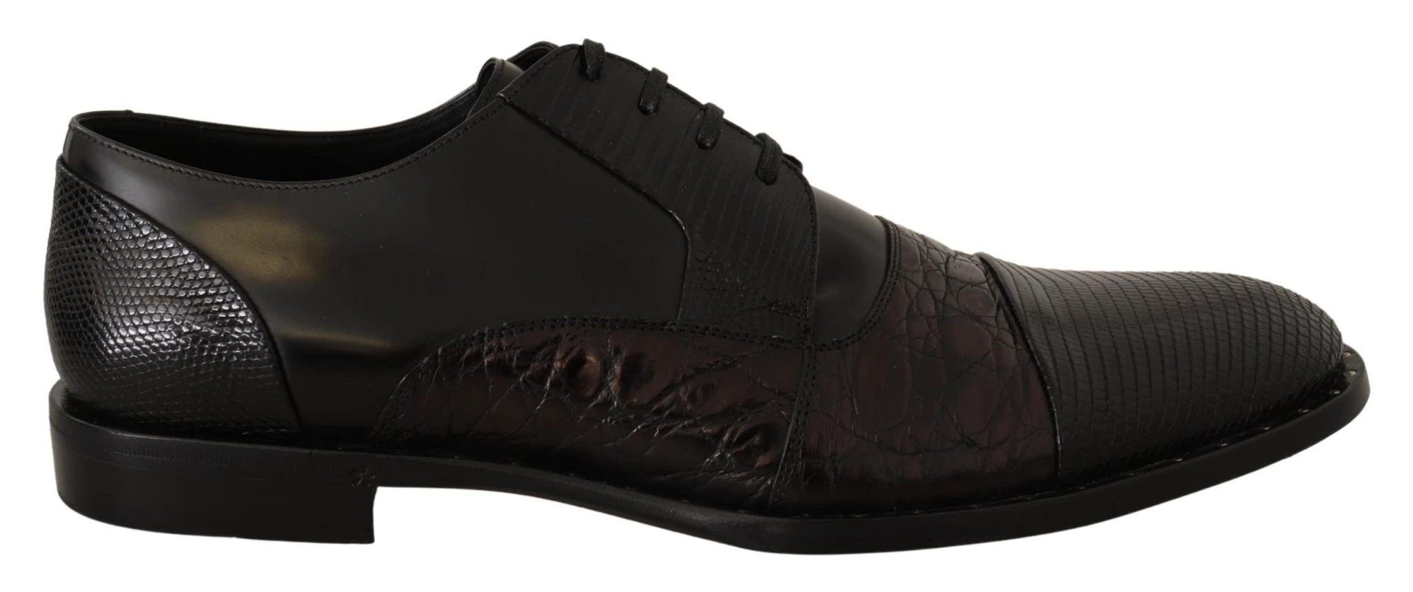 Dolce & Gabbana Black Leather Exotic Skins Formal Shoes by Dolce & Gabbana