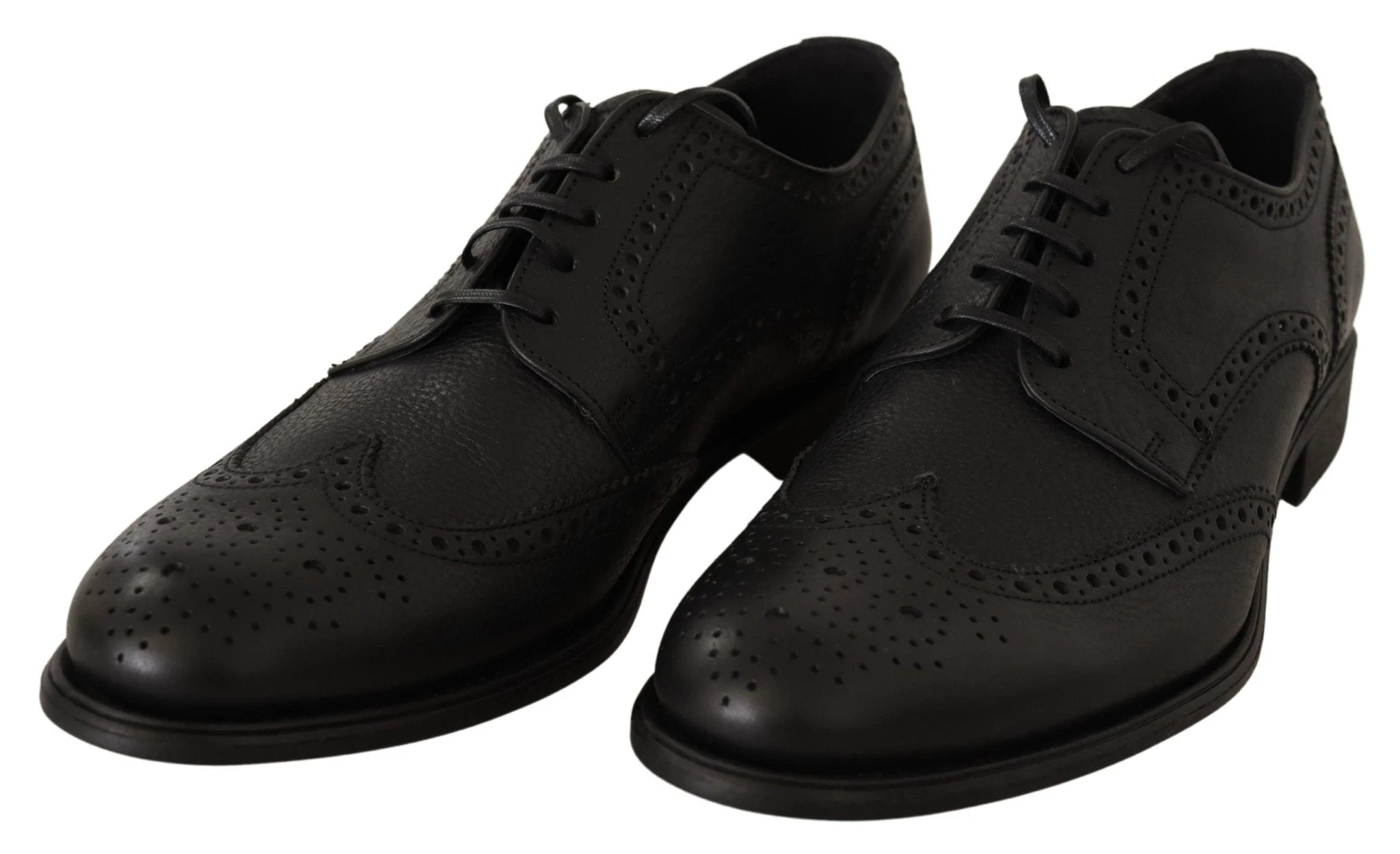Dolce & Gabbana Black Leather Oxford Wingtip Formal Dress Shoes by Dolce & Gabbana