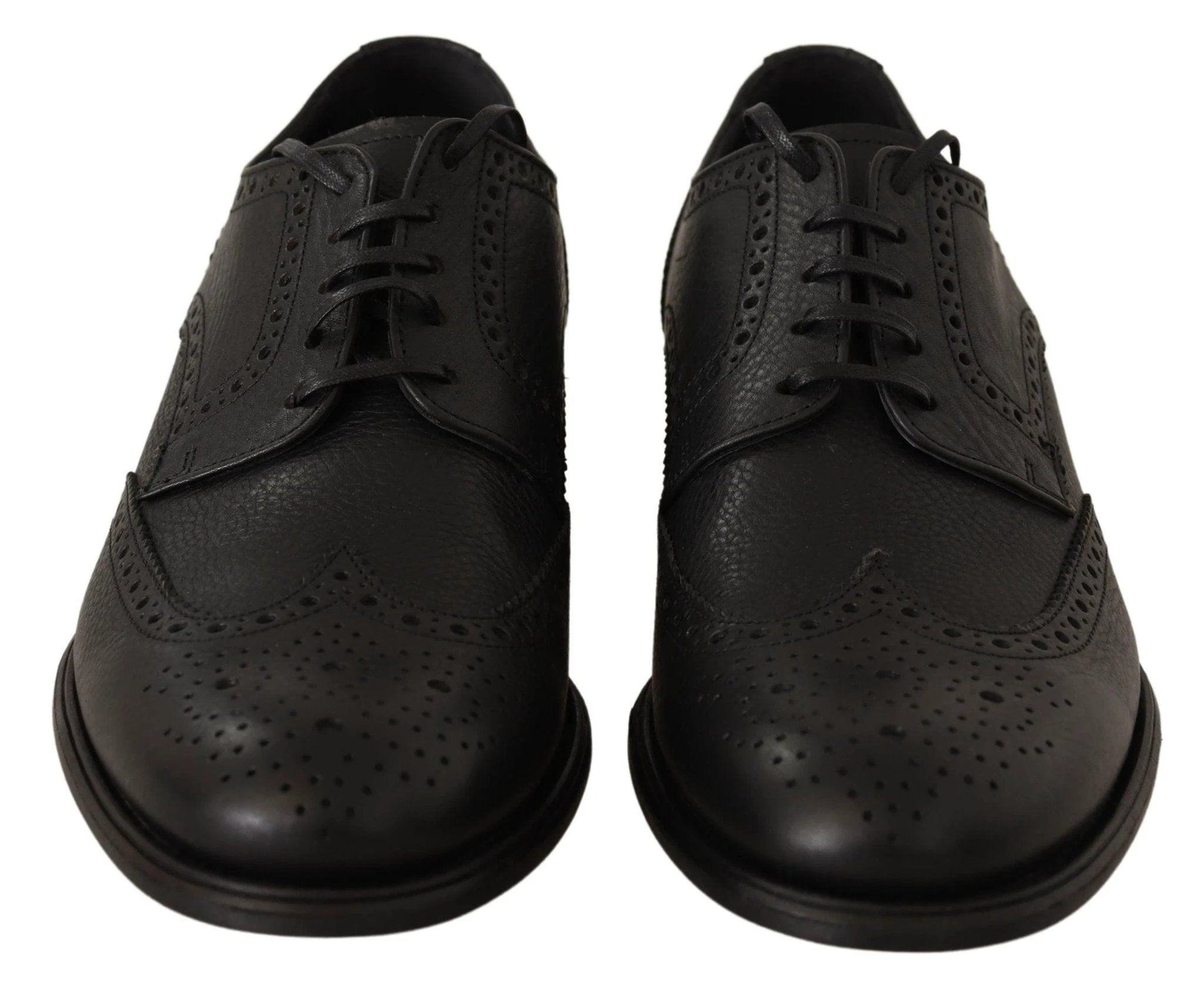 Dolce & Gabbana Black Leather Oxford Wingtip Formal Dress Shoes by Dolce & Gabbana