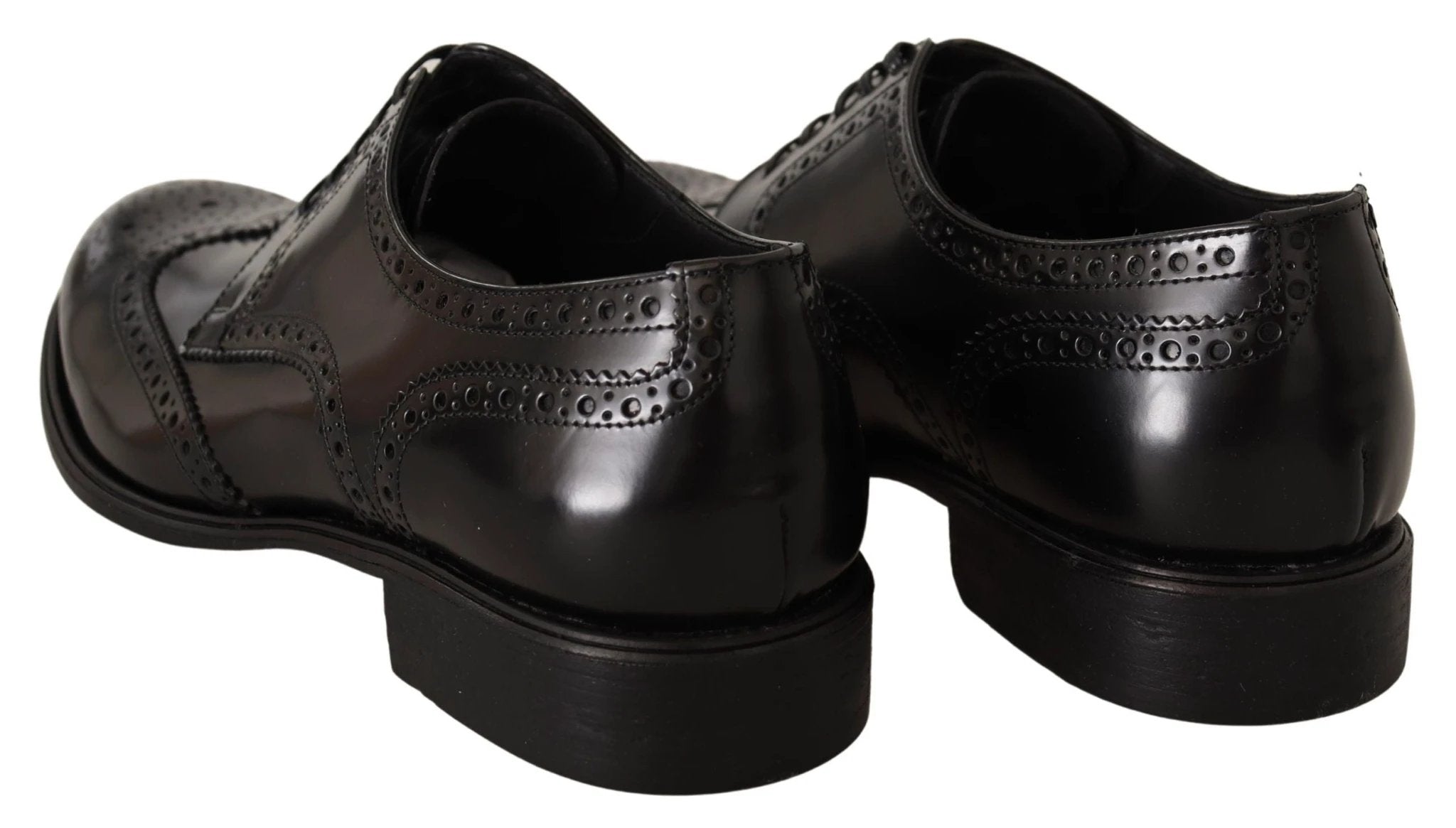 Dolce & Gabbana Black Leather Oxford Wingtip Formal Shoes by Dolce & Gabbana