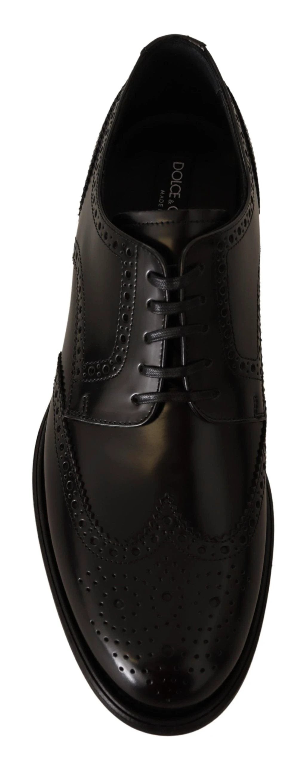 Dolce & Gabbana Black Leather Oxford Wingtip Formal Shoes by Dolce & Gabbana