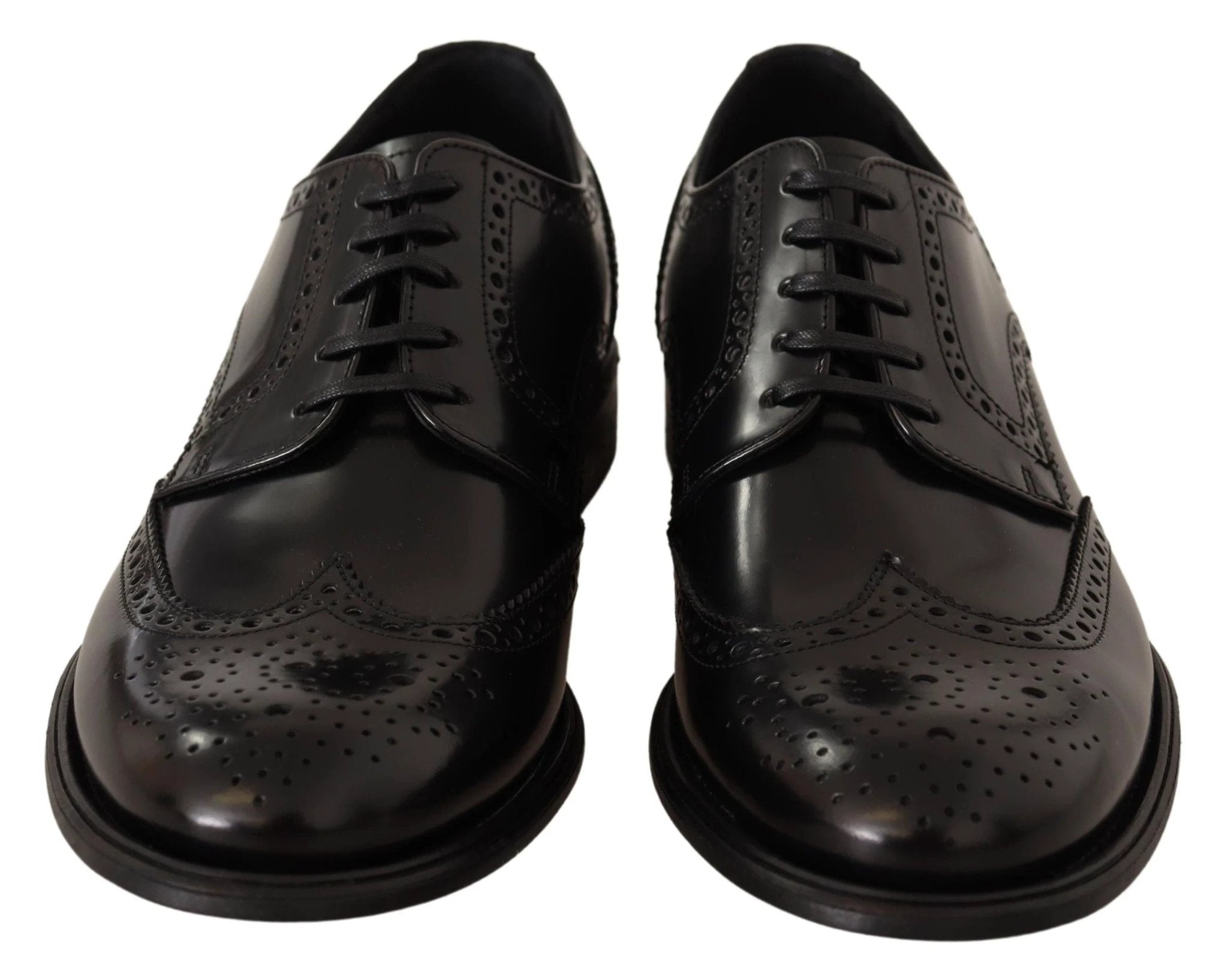 Dolce & Gabbana Black Leather Oxford Wingtip Formal Shoes by Dolce & Gabbana