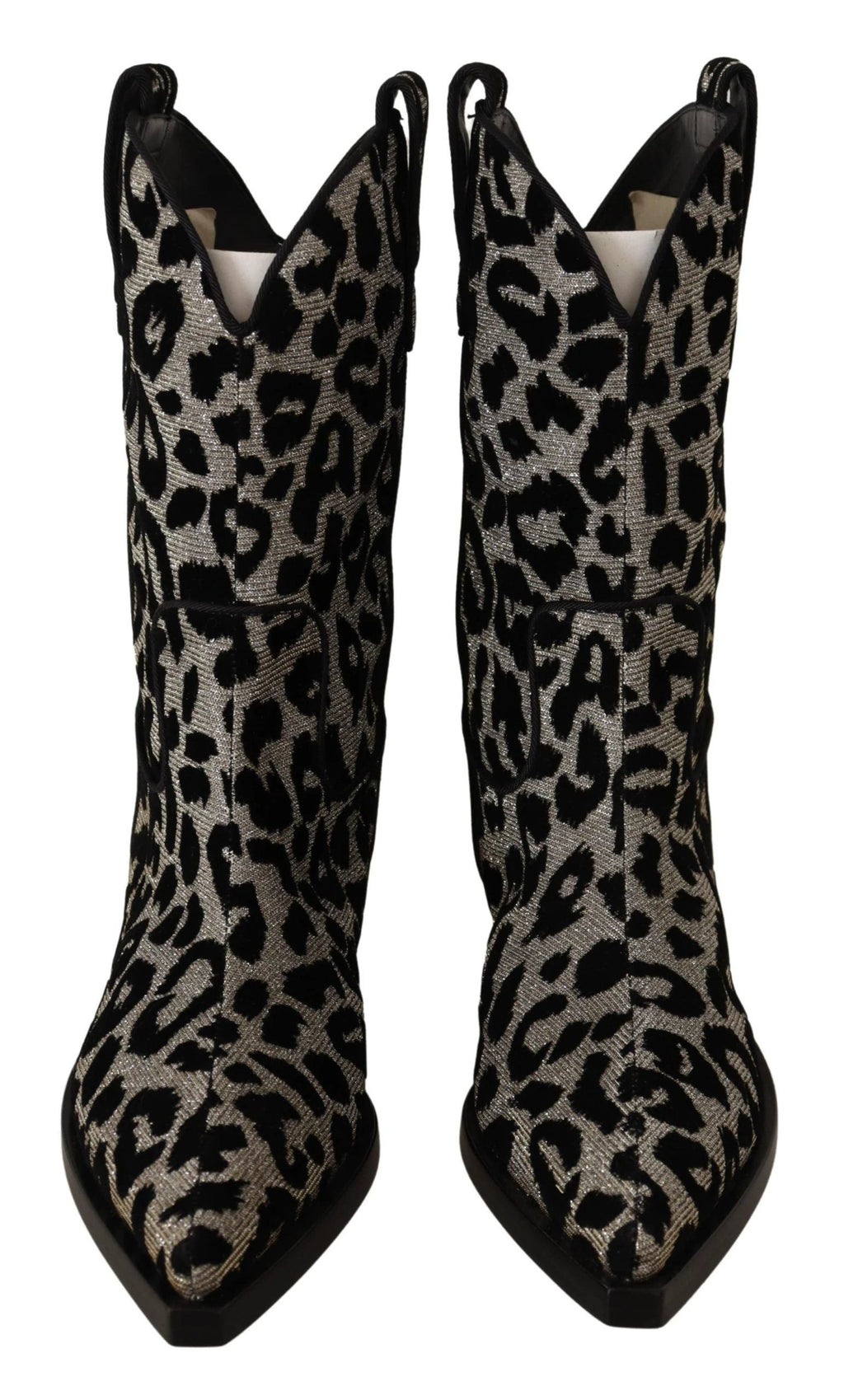 Dolce & Gabbana Gray Black Leopard Cowboy Boots Shoes by Dolce & Gabbana
