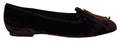 Dolce & Gabbana Purple Velvet DG Heart Loafers Flats Shoes by Dolce & Gabbana