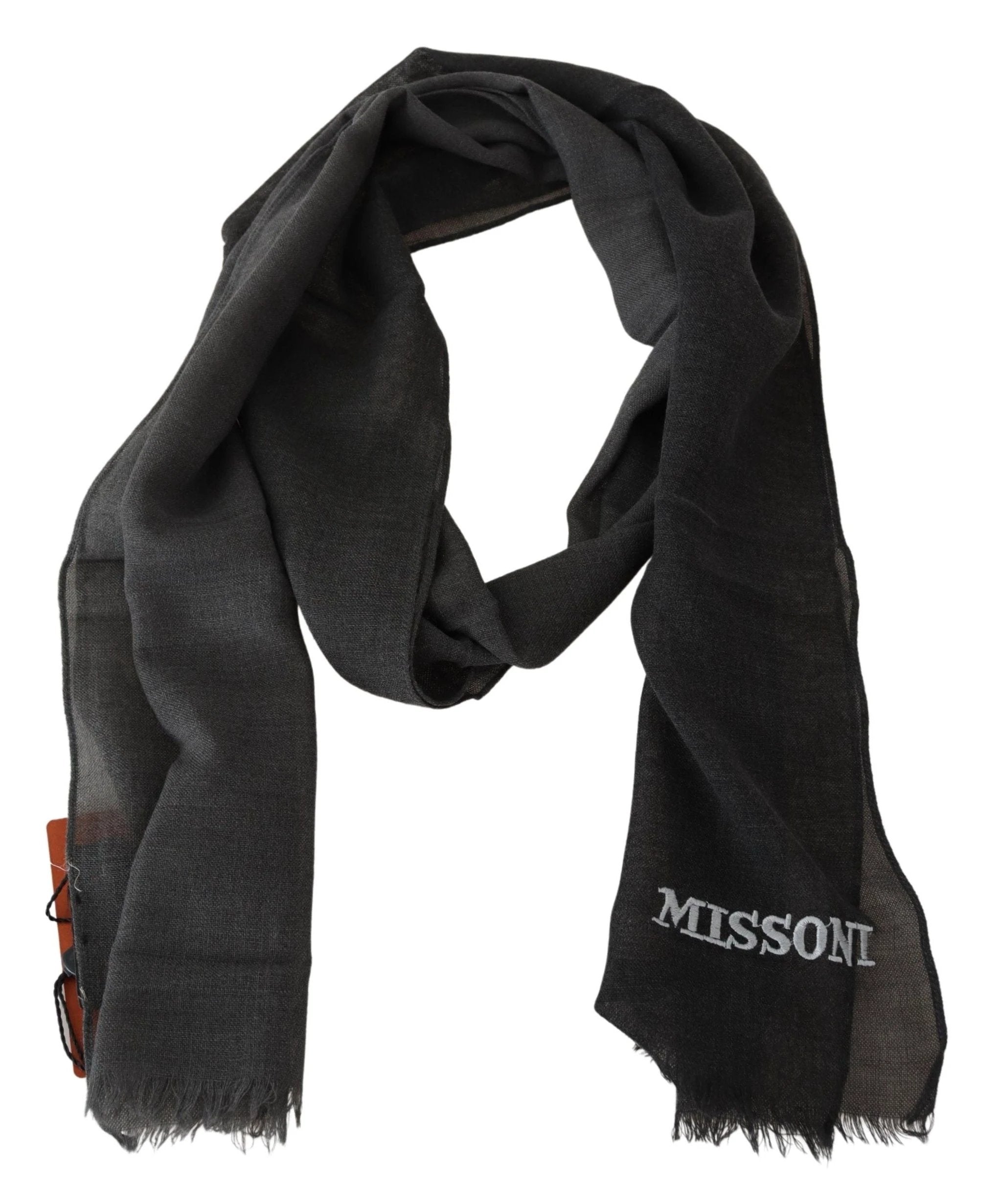 Missoni Black 100% Wool Unisex Neck Wrap Scarf by Missoni