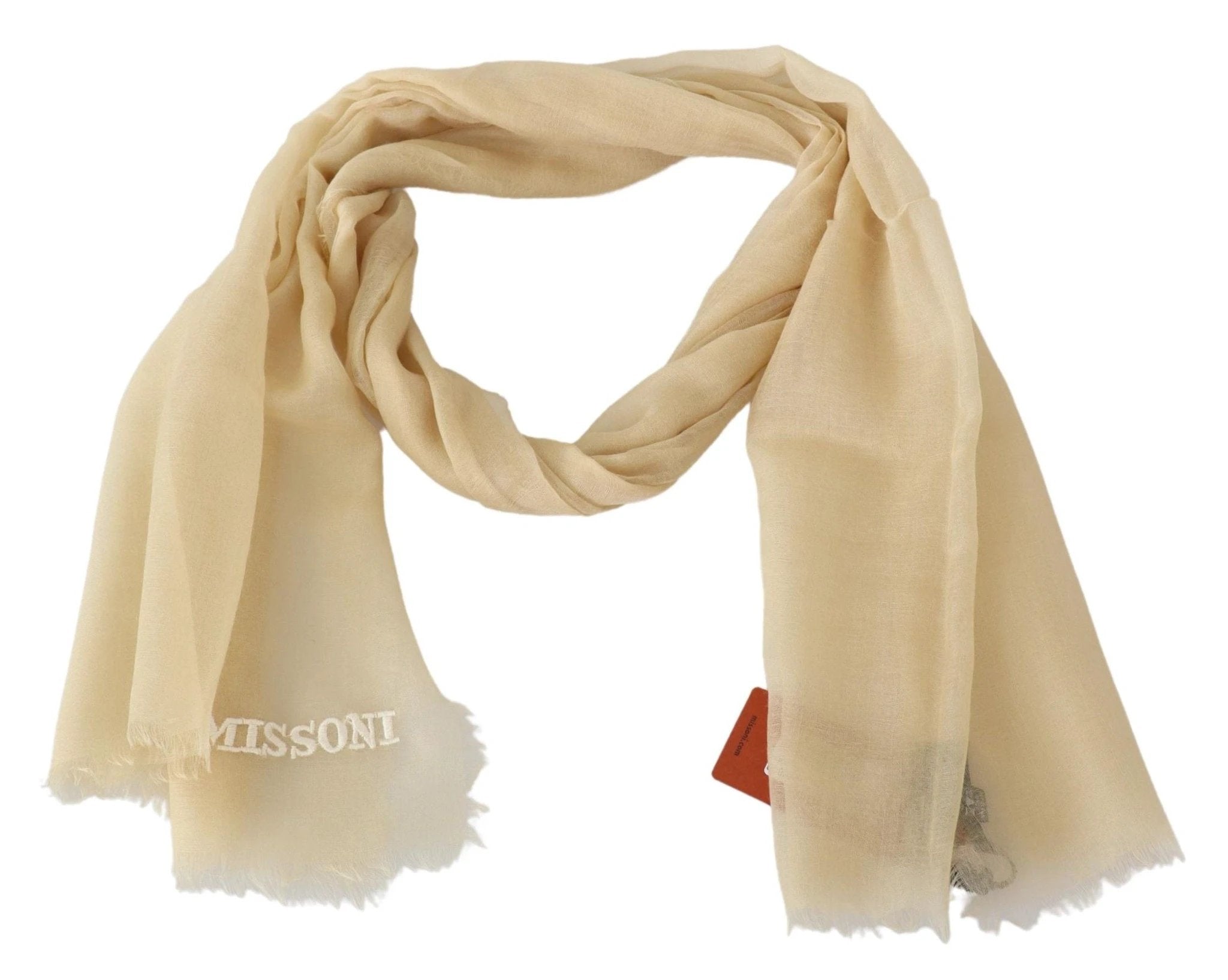 Missoni Beige Cashmere Unisex Neck Scarf by Missoni