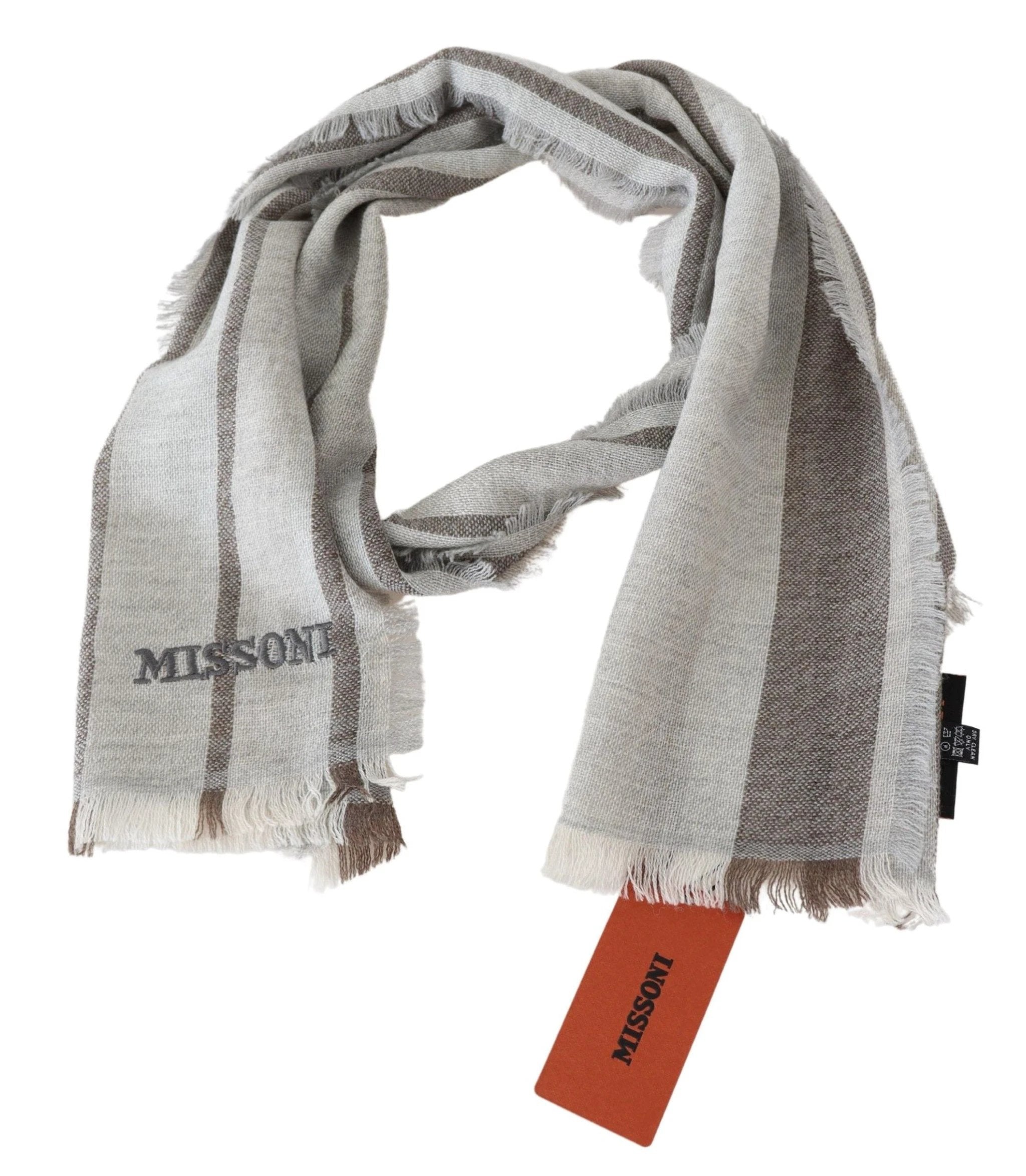Missoni Multicolor Striped Wool Unisex Neck Wrap Scarf by Missoni