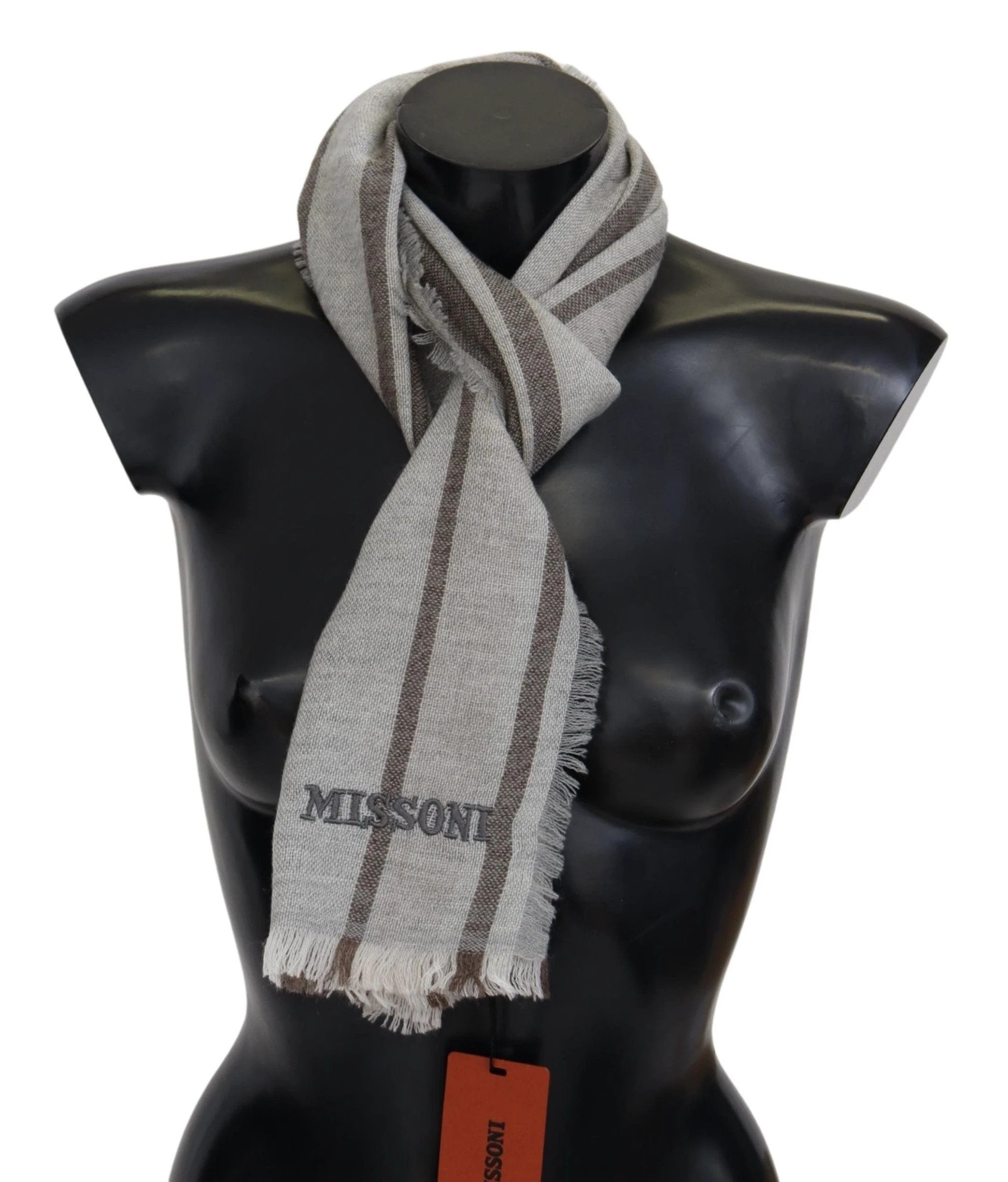 Missoni Multicolor Striped Wool Unisex Neck Wrap Scarf by Missoni