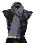 Missoni Gray Striped Wool Unisex Neck Wrap Fringes Scarf by Missoni