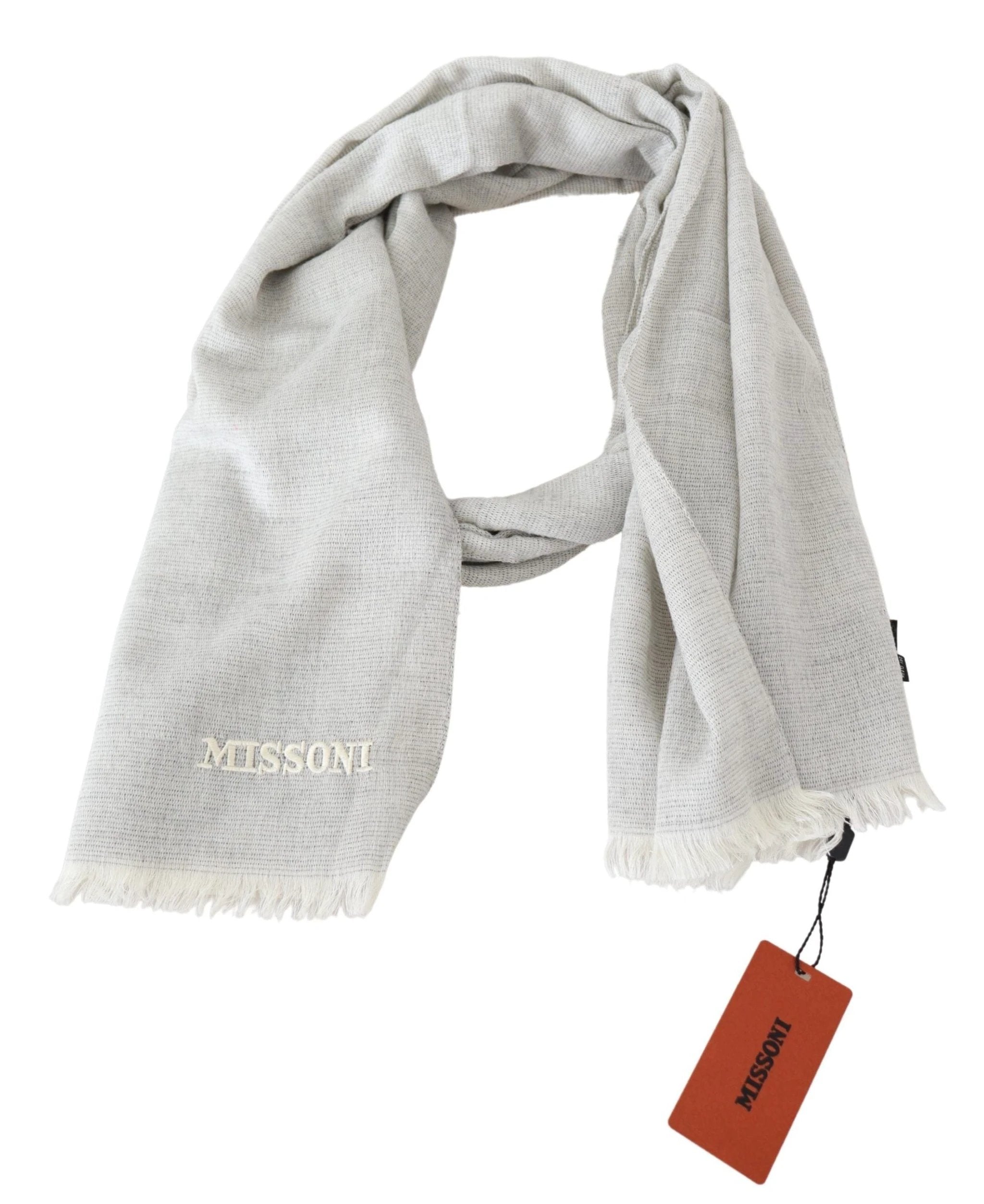 Missoni Gray Wool Knit Unisex Neck Wrap Scarf by Missoni