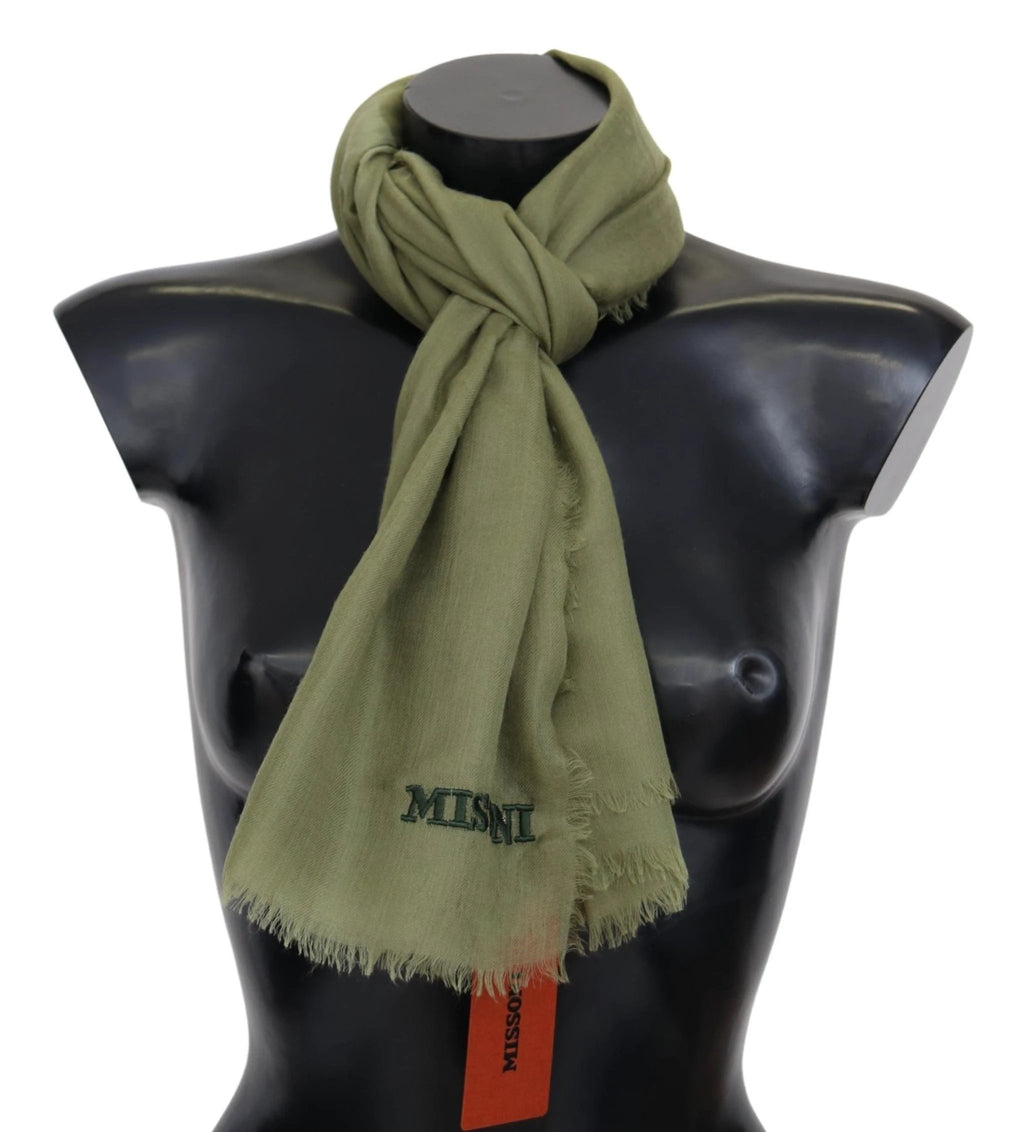 Missoni Green Cashmere Unisex Neck Wrap Scarf by Missoni
