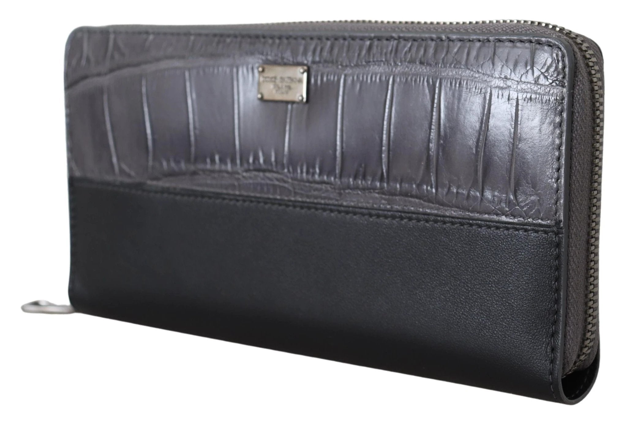 Dolce & Gabbana Black Zip Around Continental Clutch Leather Wallet by Dolce & Gabbana