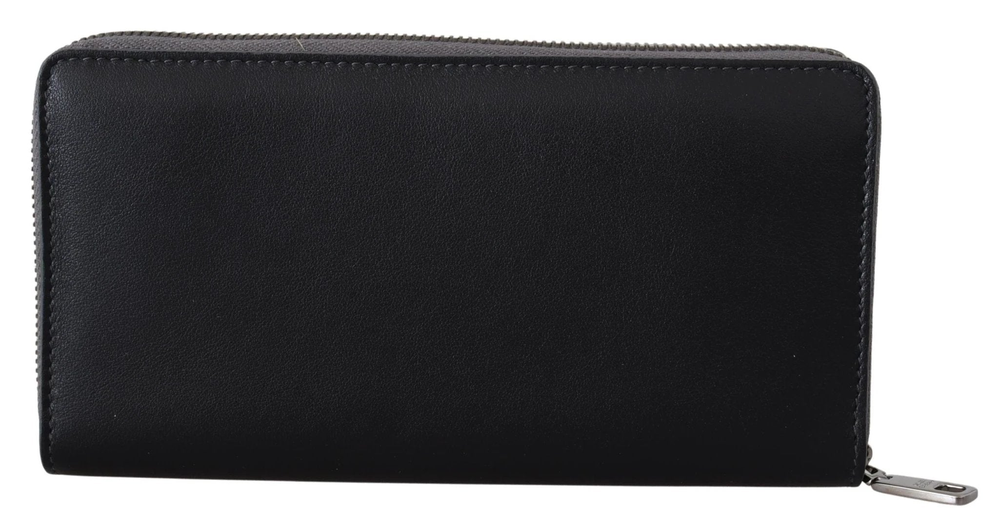 Dolce & Gabbana Black Zip Around Continental Clutch Leather Wallet by Dolce & Gabbana