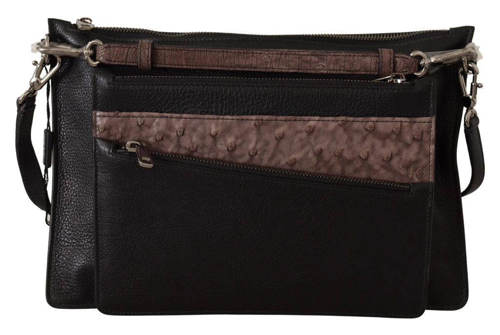 Dolce & Gabbana Black Exotic Leather Shoulder Sling Alta Sartoria Bag by Dolce & Gabbana
