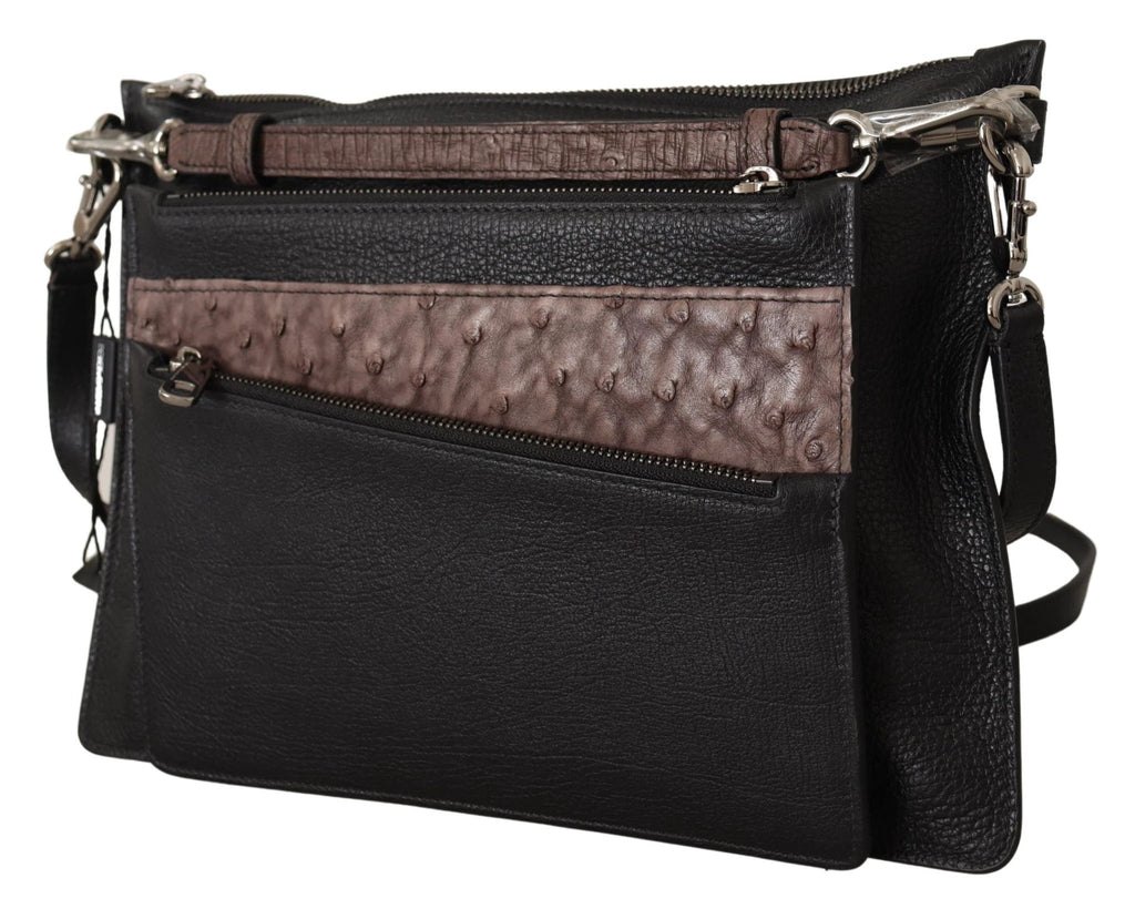 Dolce & Gabbana Black Exotic Leather Shoulder Sling Alta Sartoria Bag by Dolce & Gabbana