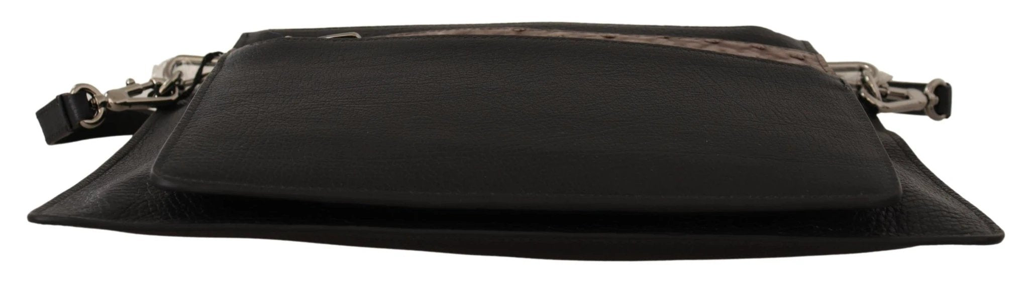 Dolce & Gabbana Black Exotic Leather Shoulder Sling Alta Sartoria Bag by Dolce & Gabbana