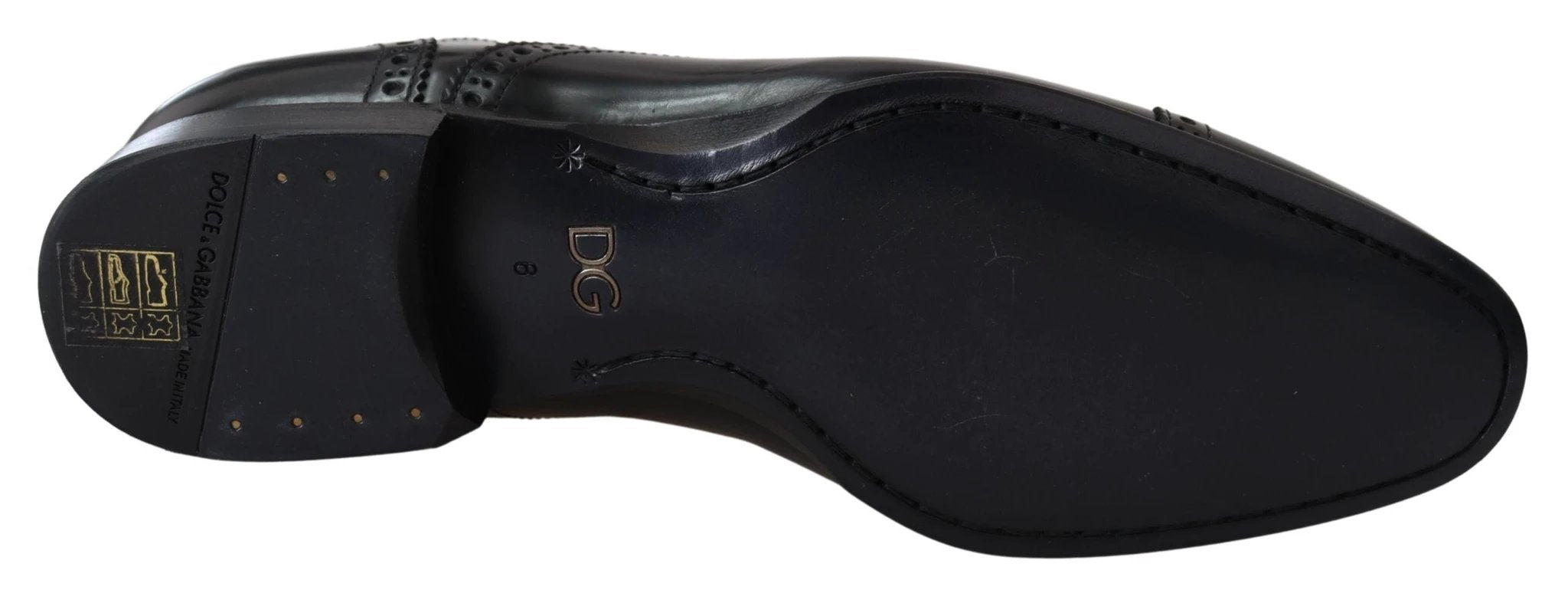 Dolce & Gabbana Black Leather Men Derby Formal Loafers Shoes by Dolce & Gabbana