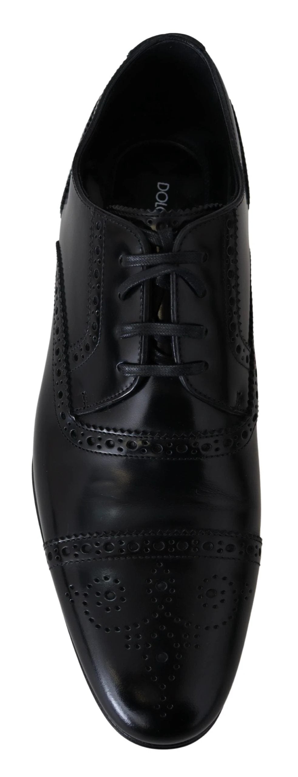 Dolce & Gabbana Black Leather Men Derby Formal Loafers Shoes by Dolce & Gabbana