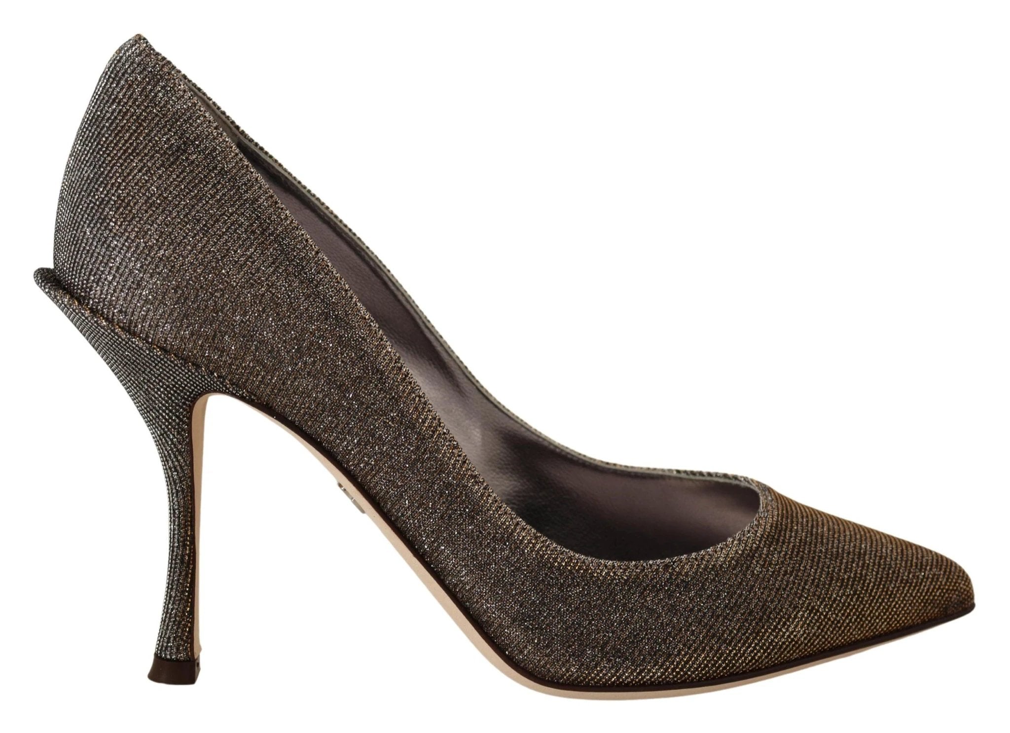 Dolce & Gabbana Gold Silver Fabric Heels Pumps Shoes by Dolce & Gabbana