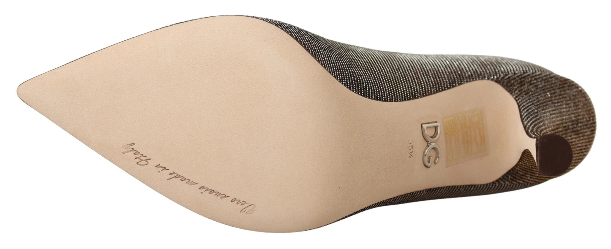 Dolce & Gabbana Gold Silver Fabric Heels Pumps Shoes by Dolce & Gabbana