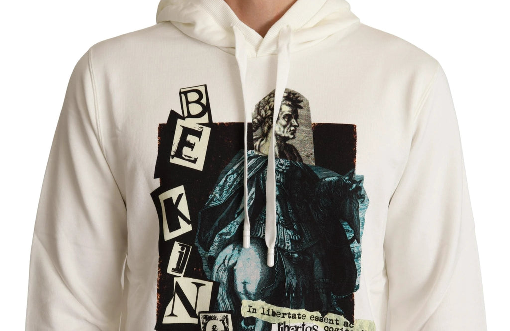 Dolce & Gabbana White King Ceasar Cotton Hooded Sweater by Dolce & Gabbana