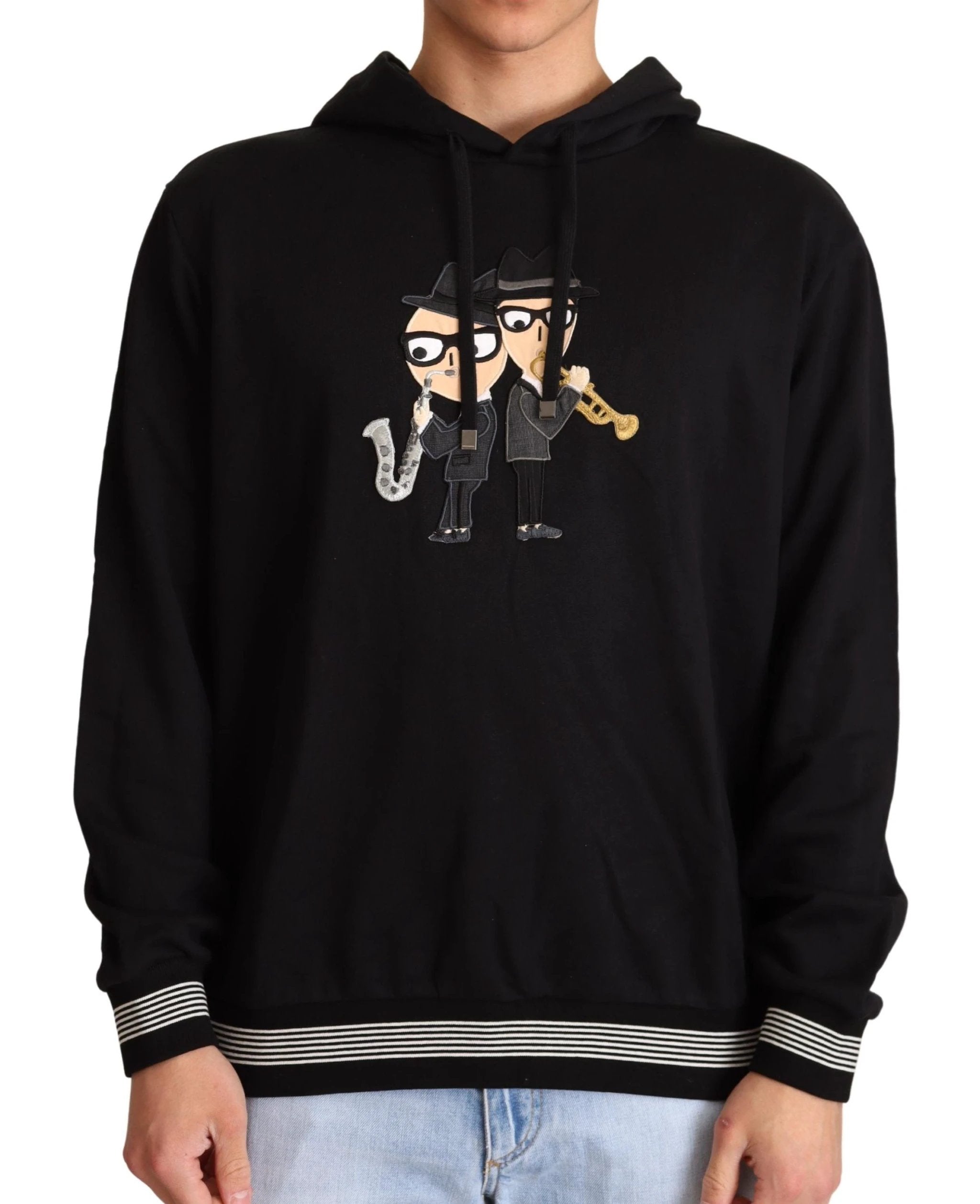 Dolce & Gabbana Black Cotton Hooded #dgfamily Sweater by Dolce & Gabbana