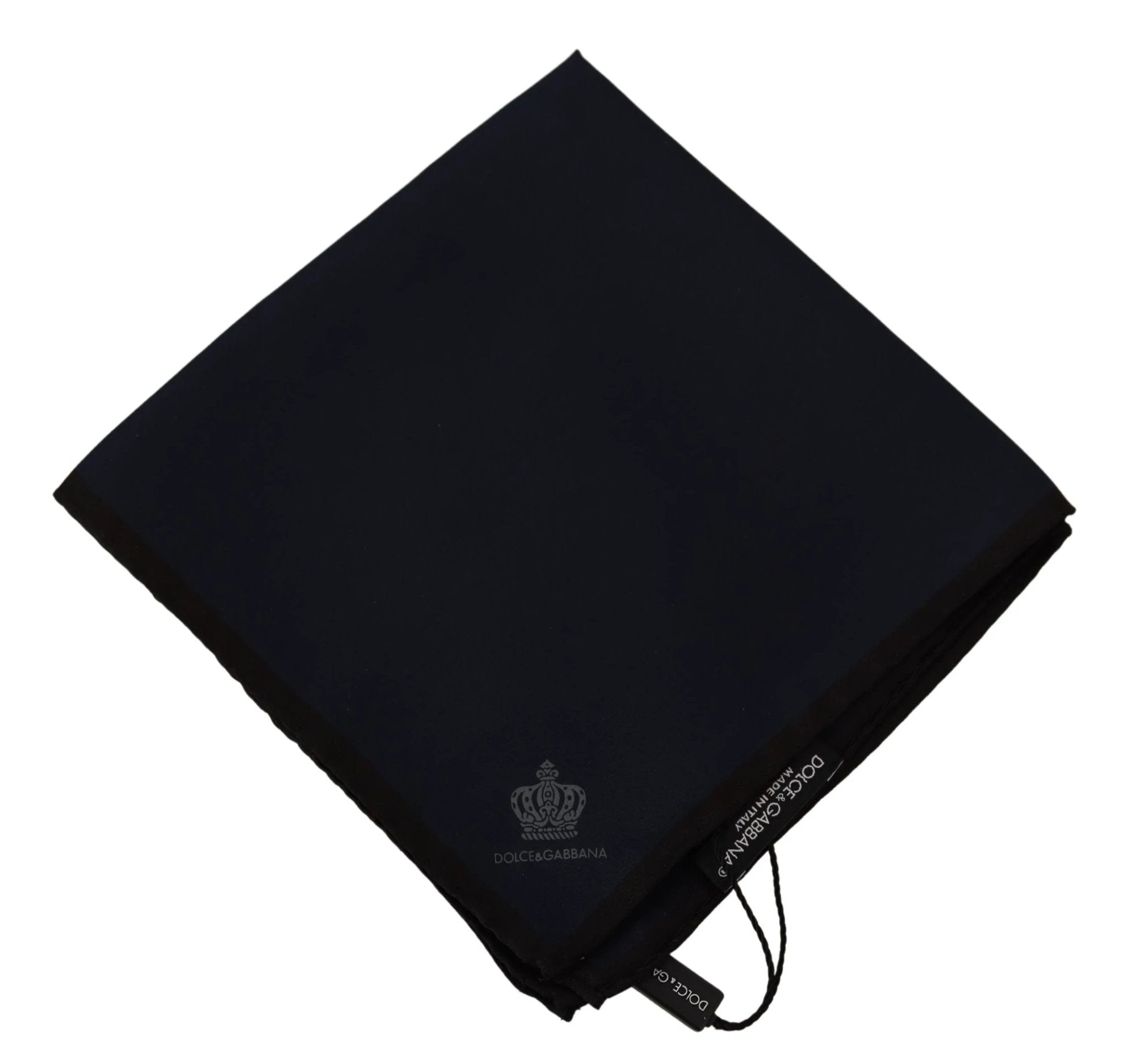 Dolce & Gabbana Black Square Handkerchief 100% Silk Scarf by Dolce & Gabbana