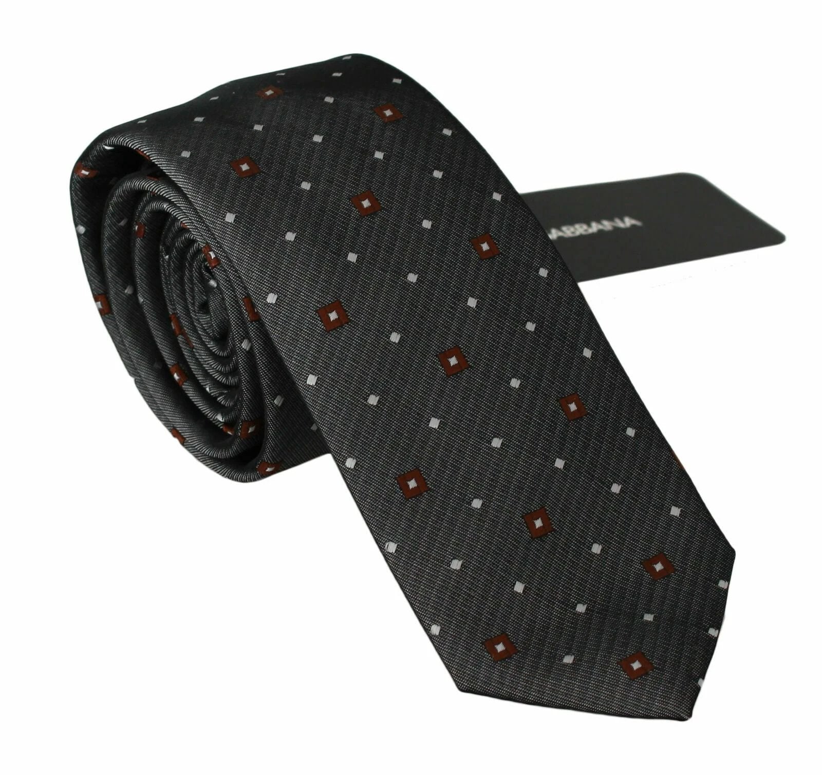 Dolce & Gabbana Gray Patterned Classic Mens Slim Necktie by Dolce & Gabbana