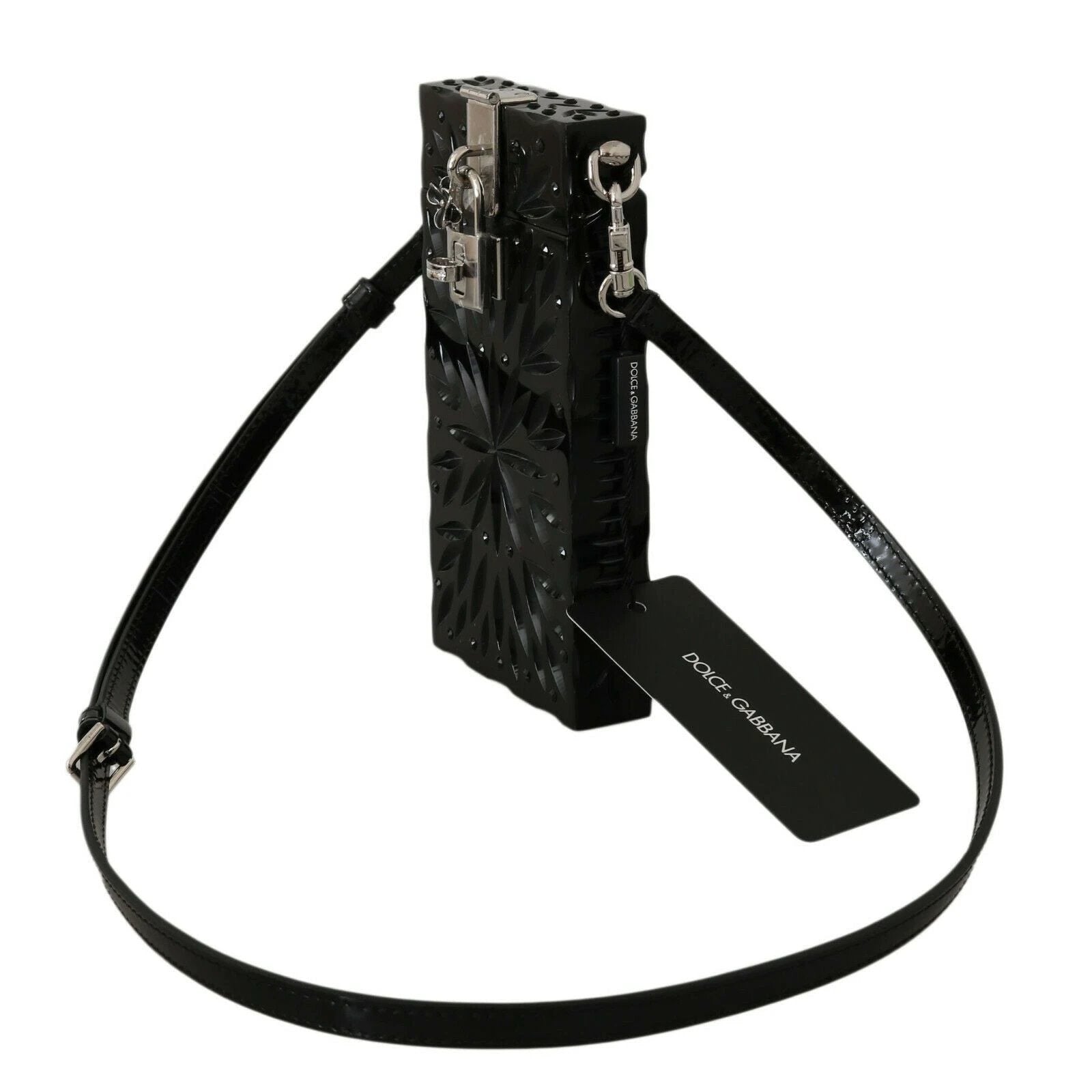 Dolce & Gabbana Black Crystal Plexiglass Cross Cigarette Case Holder by Dolce & Gabbana